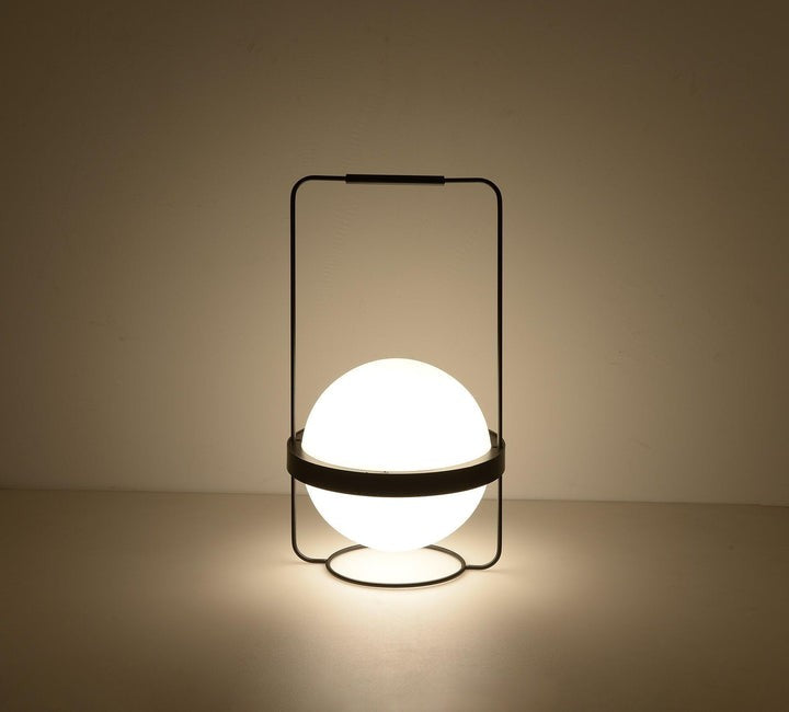 Garden-Inspired LED Table Lamp with Planter & Acrylic Globe