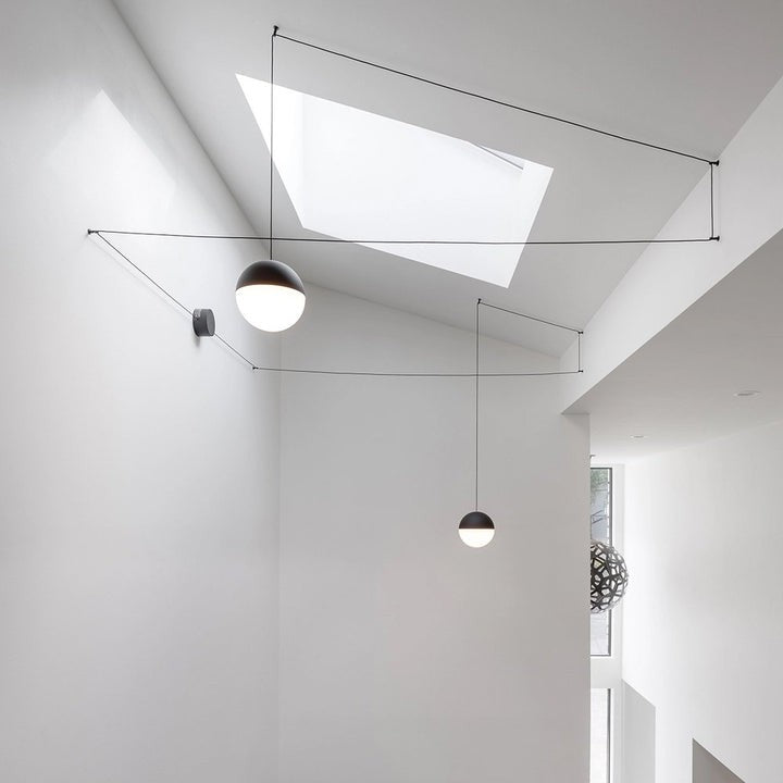 Geometric Cable-Wrapped Pendant Light