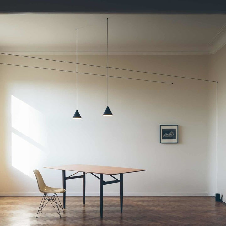 Geometric Cable-Wrapped Pendant Light