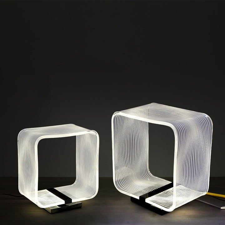 Geometric Wire Cube LED Table Lamp