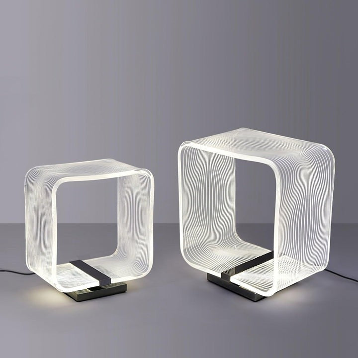 Geometric Wire Cube LED Table Lamp