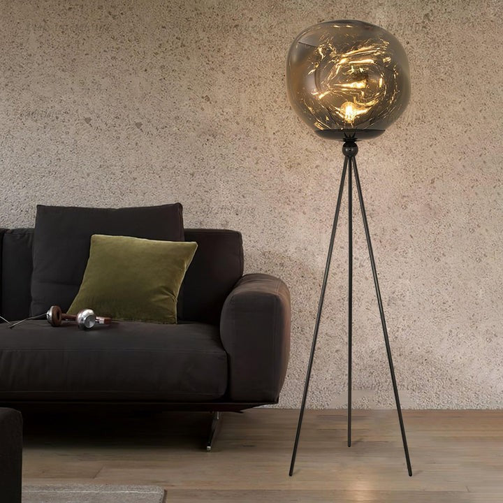 Glowing Lava Rock Tripod Floor Lamp