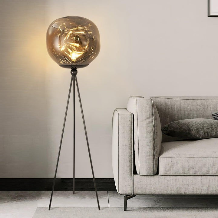 Glowing Lava Rock Tripod Floor Lamp