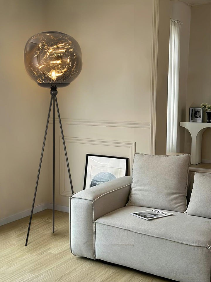 Glowing Lava Rock Tripod Floor Lamp