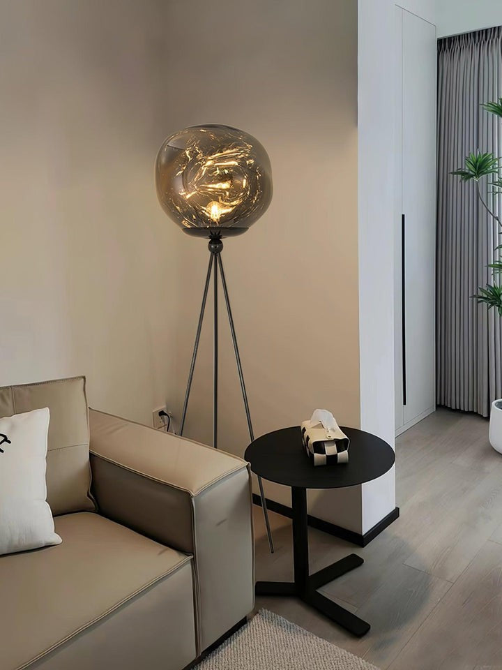 Glowing Lava Rock Tripod Floor Lamp