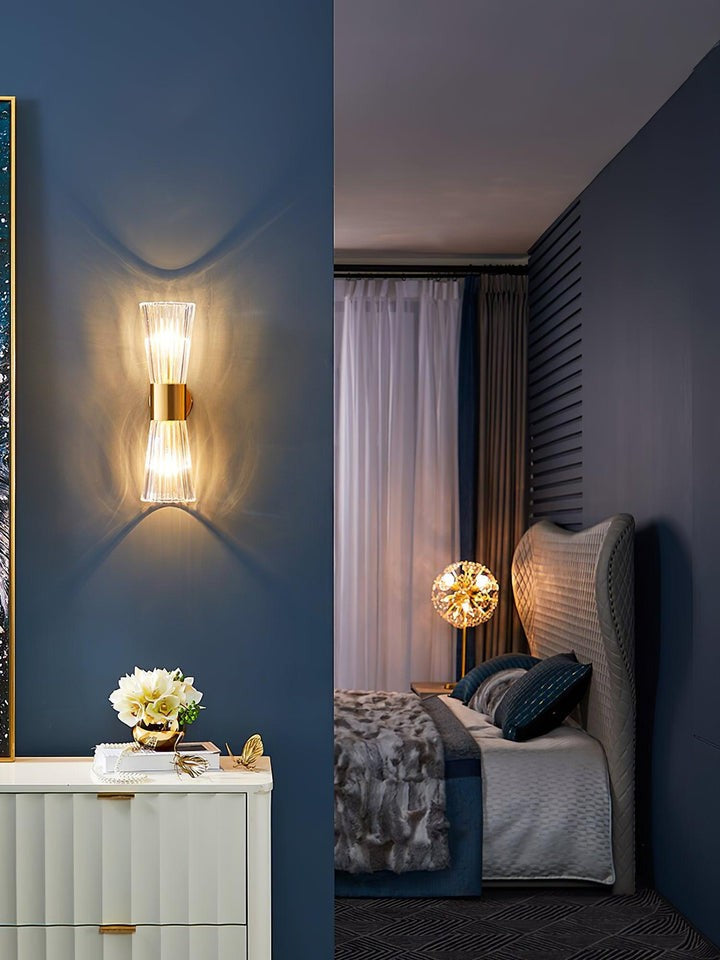 Gold Crystal LED Wall Sconce – Modern Transitional Lighting