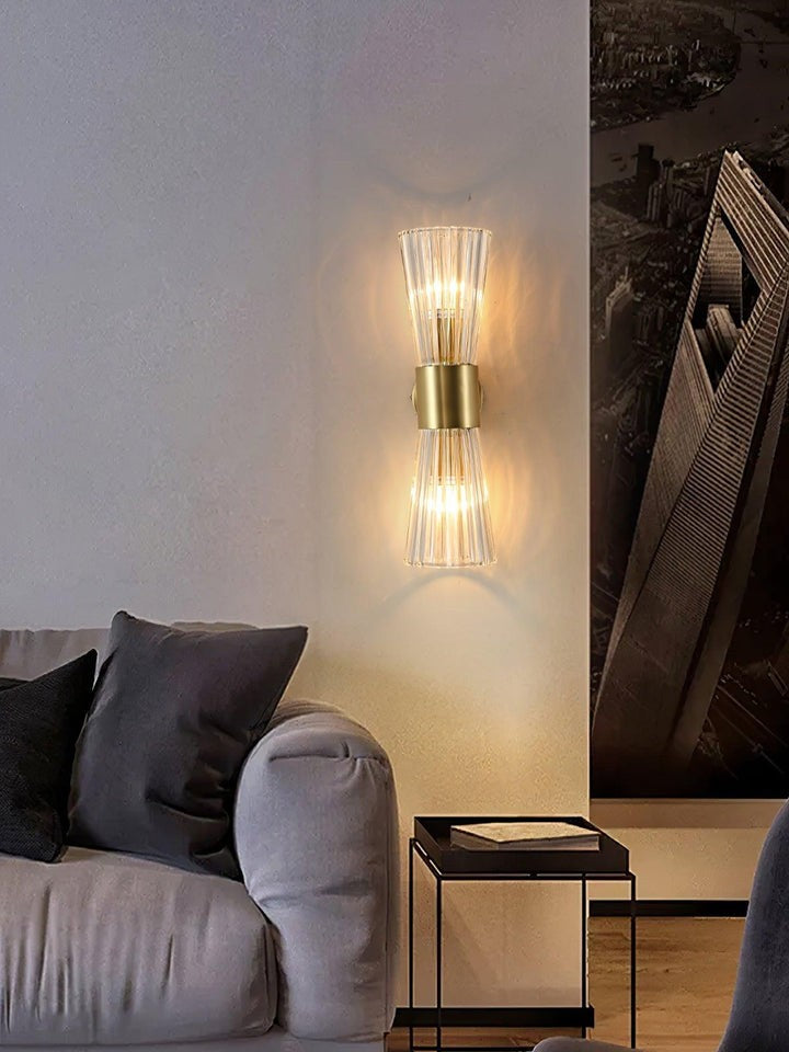 Gold Crystal LED Wall Sconce – Modern Transitional Lighting