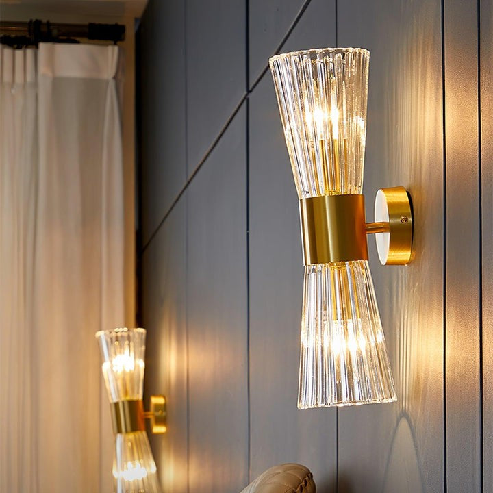 Gold Crystal LED Wall Sconce – Modern Transitional Lighting