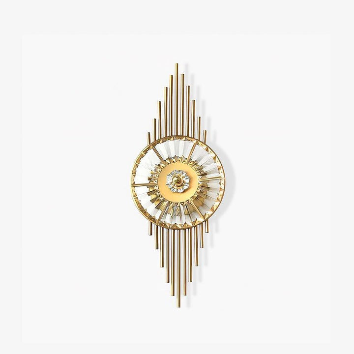Gold Gear-Style Crystal Glass Wall Sconce