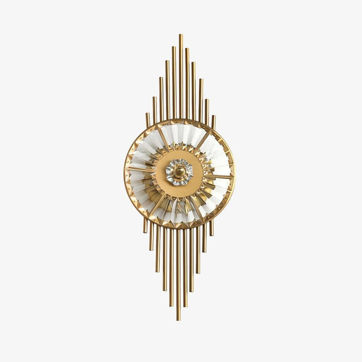 Gold Gear-Style Crystal Glass Wall Sconce