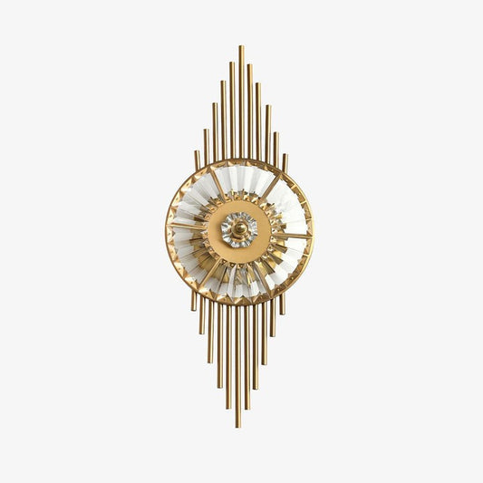 Gold Gear-Style Crystal Glass Wall Sconce