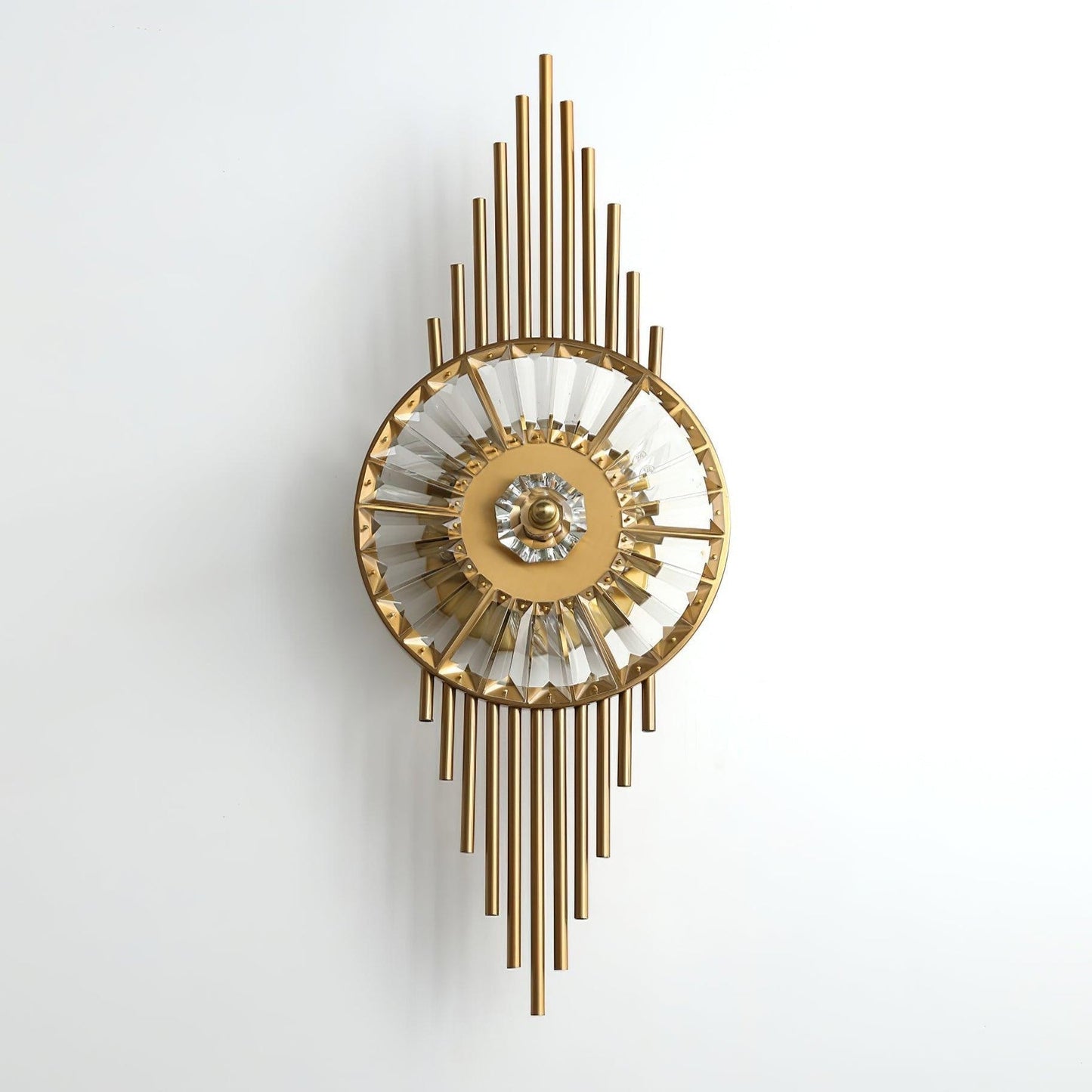 Gold Gear-Style Crystal Glass Wall Sconce