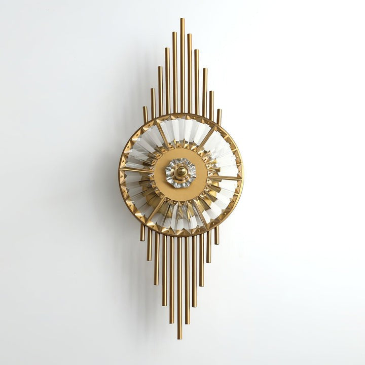 Gold Gear-Style Crystal Glass Wall Sconce