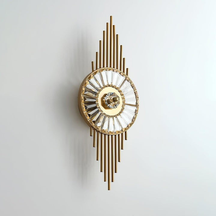 Gold Gear-Style Crystal Glass Wall Sconce
