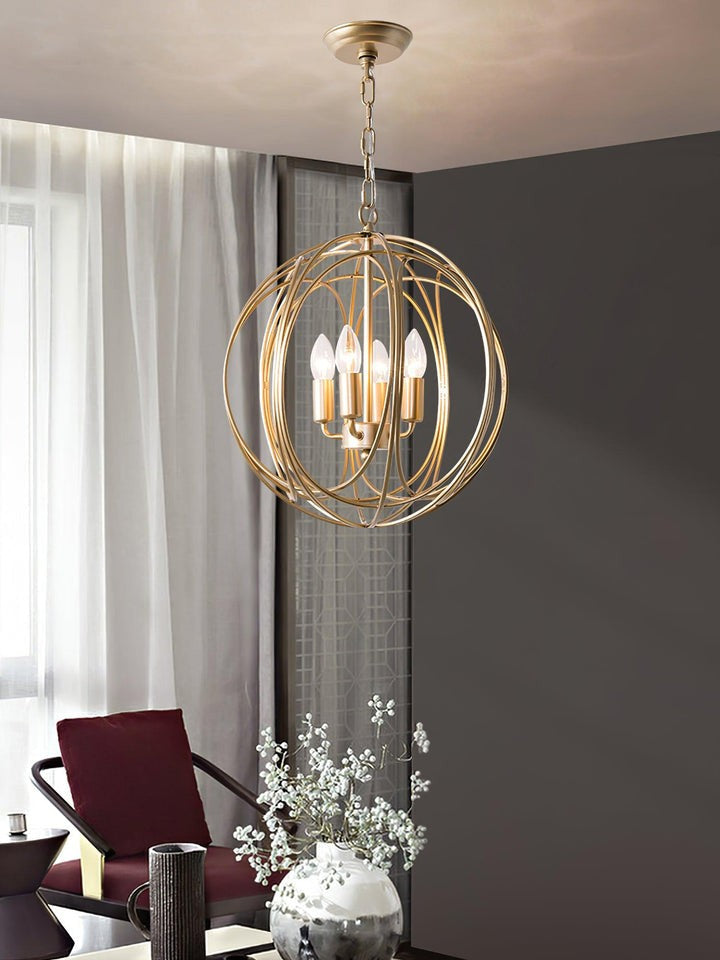 Gold Interlocking Circle Pendant Light