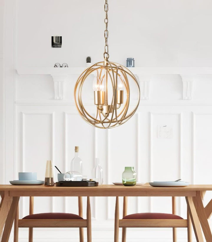 Gold Interlocking Circle Pendant Light