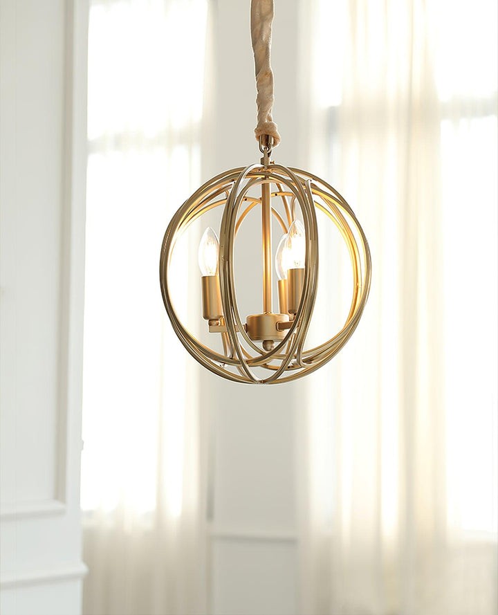 Gold Interlocking Circle Pendant Light