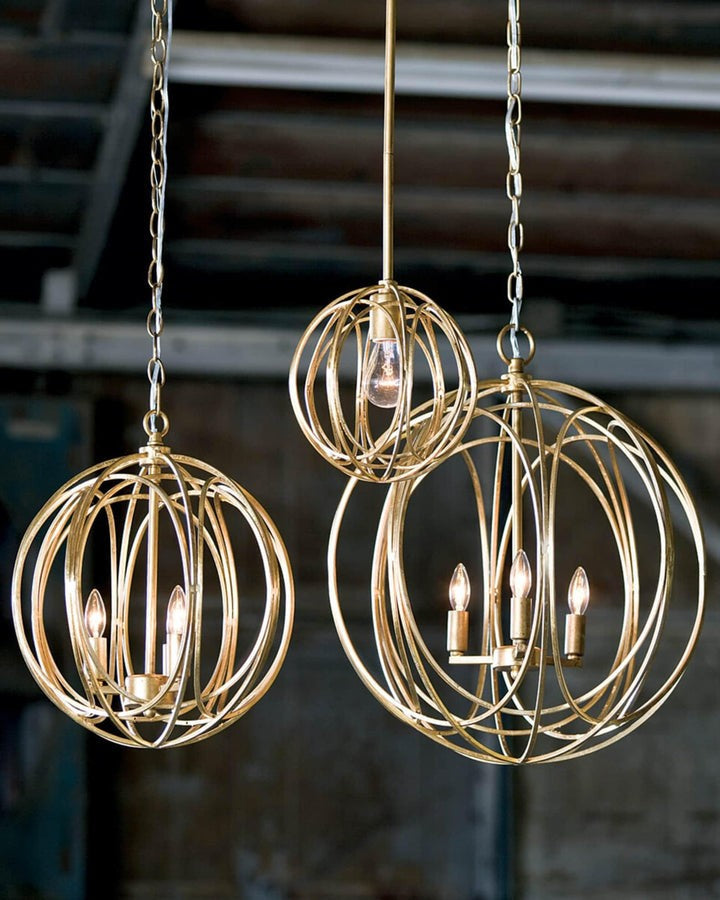 Gold Interlocking Circle Pendant Light