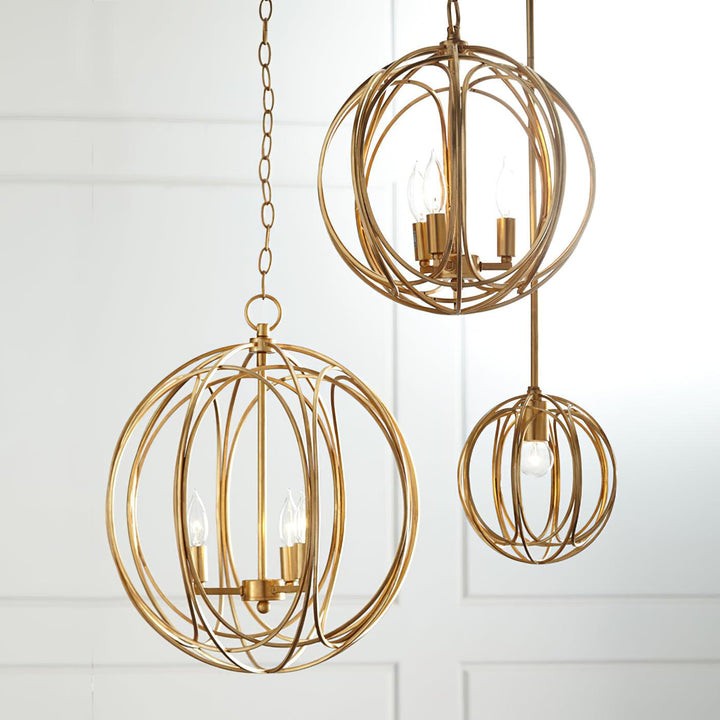 Gold Interlocking Circle Pendant Light