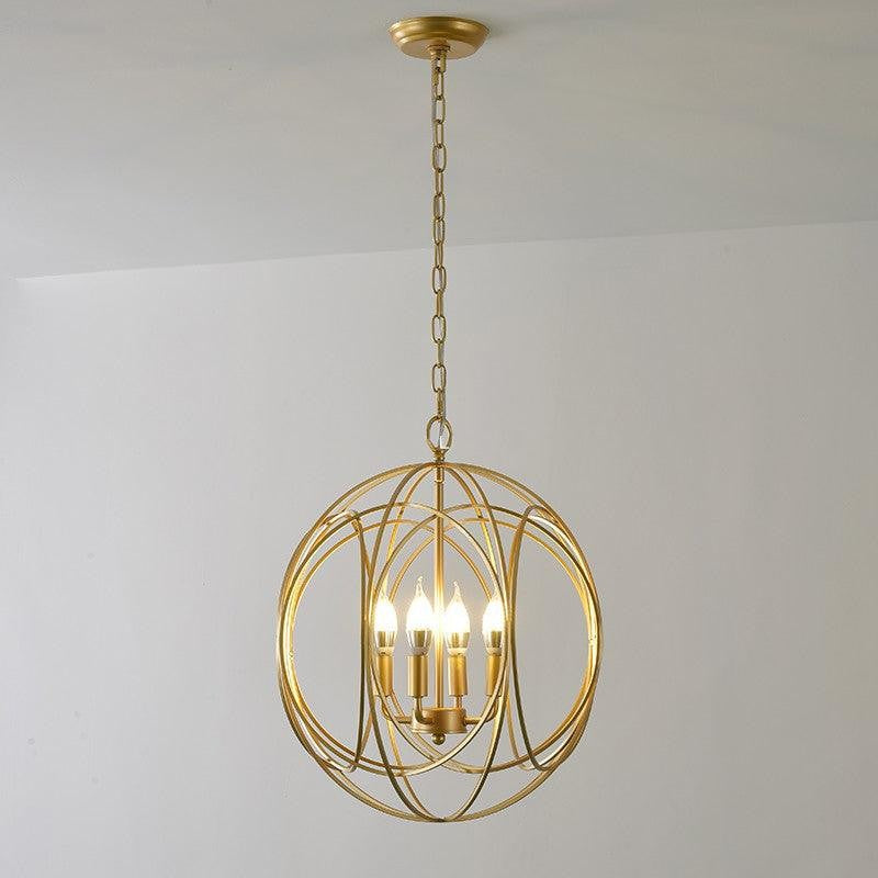 Gold Interlocking Circle Pendant Light