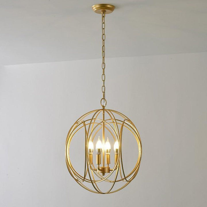 Gold Interlocking Circle Pendant Light