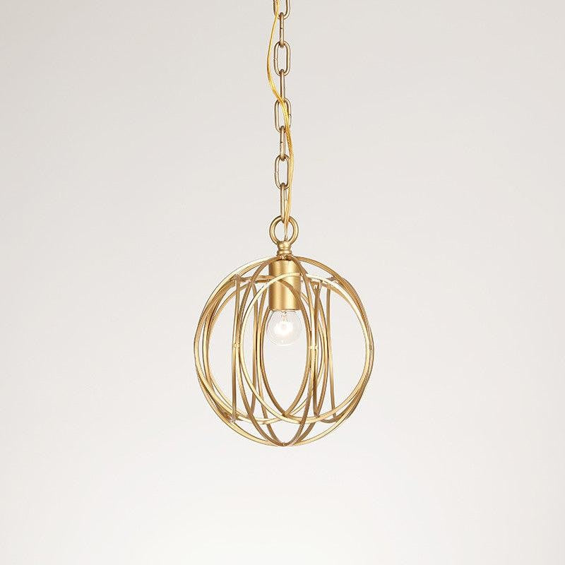 Gold Interlocking Circle Pendant Light
