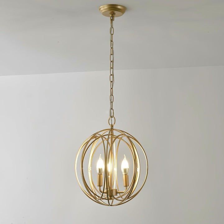 Gold Interlocking Circle Pendant Light