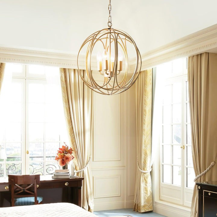 Gold Interlocking Circle Pendant Light
