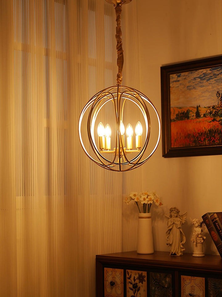 Gold Interlocking Circle Pendant Light