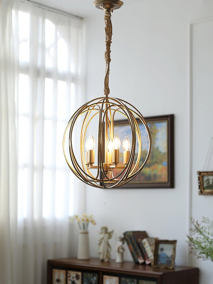 Gold Interlocking Circle Pendant Light