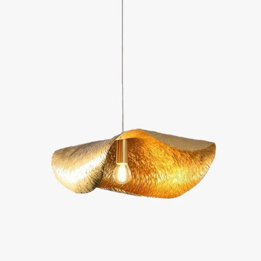 Hammered Brass Ceiling Pendant Light with Adjustable Cable