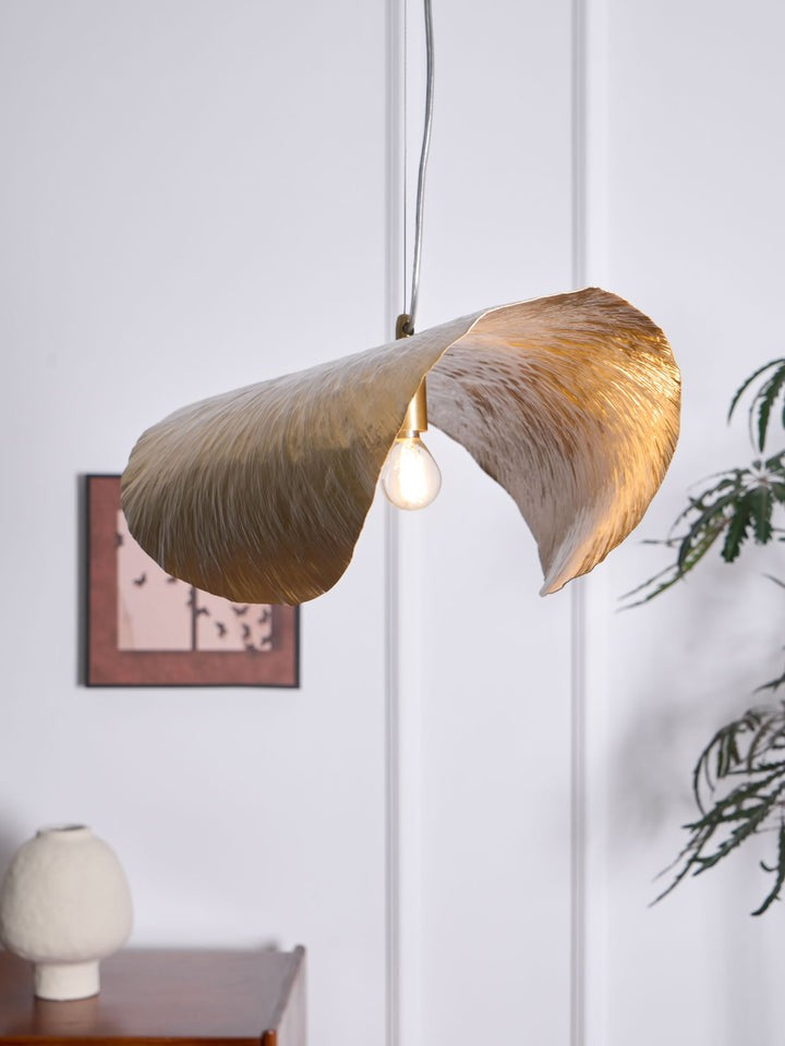 Hammered Brass Ceiling Pendant Light with Adjustable Cable