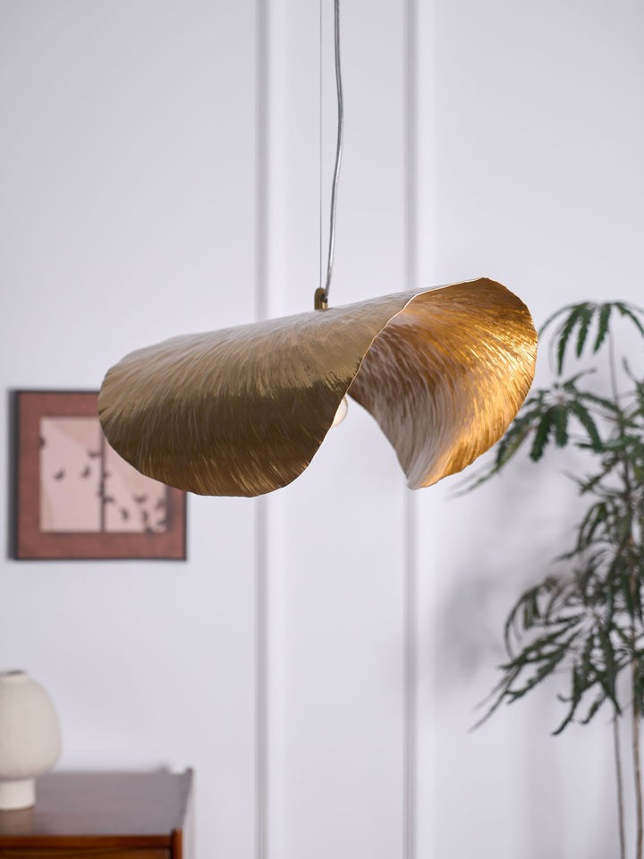 Hammered Brass Ceiling Pendant Light with Adjustable Cable