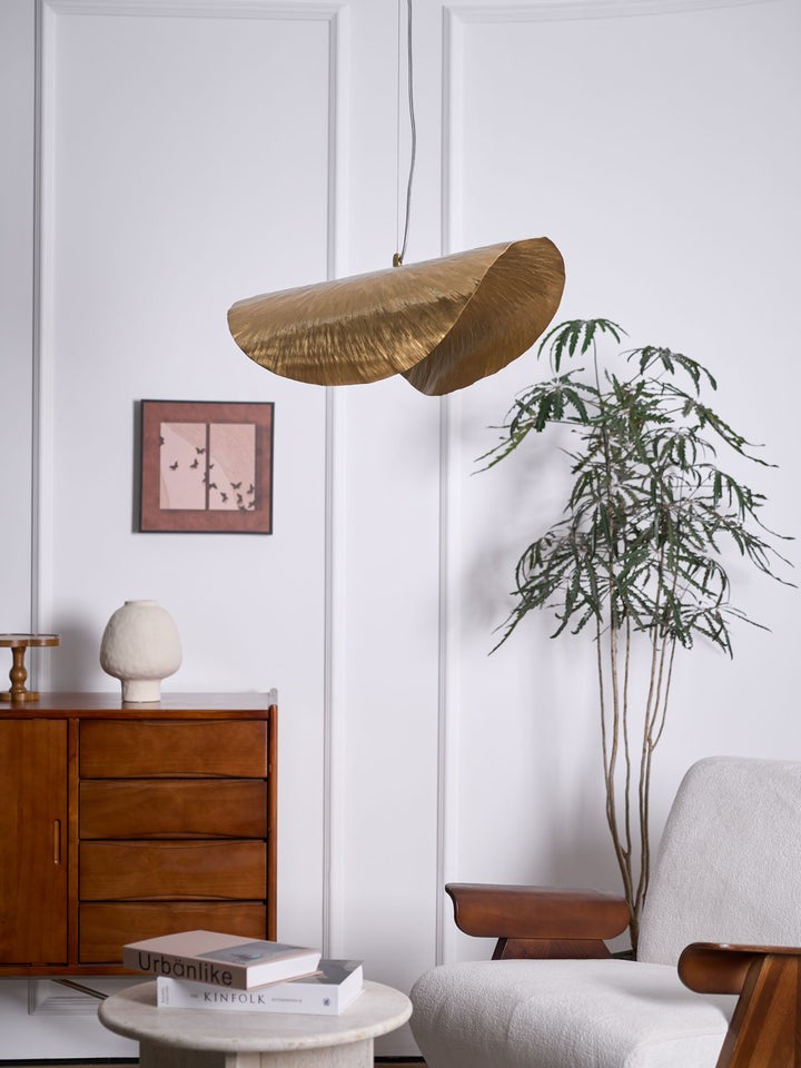 Hammered Brass Ceiling Pendant Light with Adjustable Cable