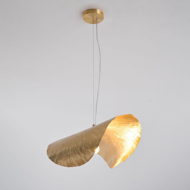 Hammered Brass Ceiling Pendant Light with Adjustable Cable