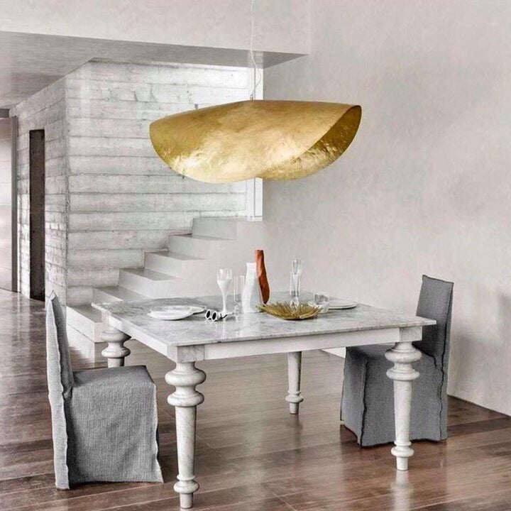 Hammered Brass Ceiling Pendant Light with Adjustable Cable