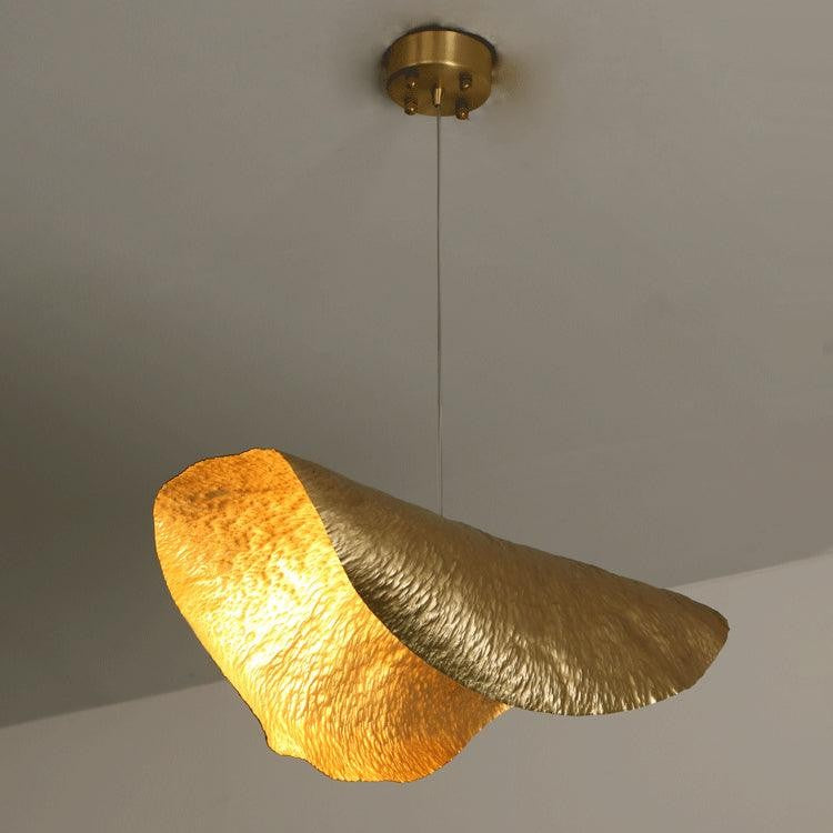 Hammered Brass Ceiling Pendant Light with Adjustable Cable