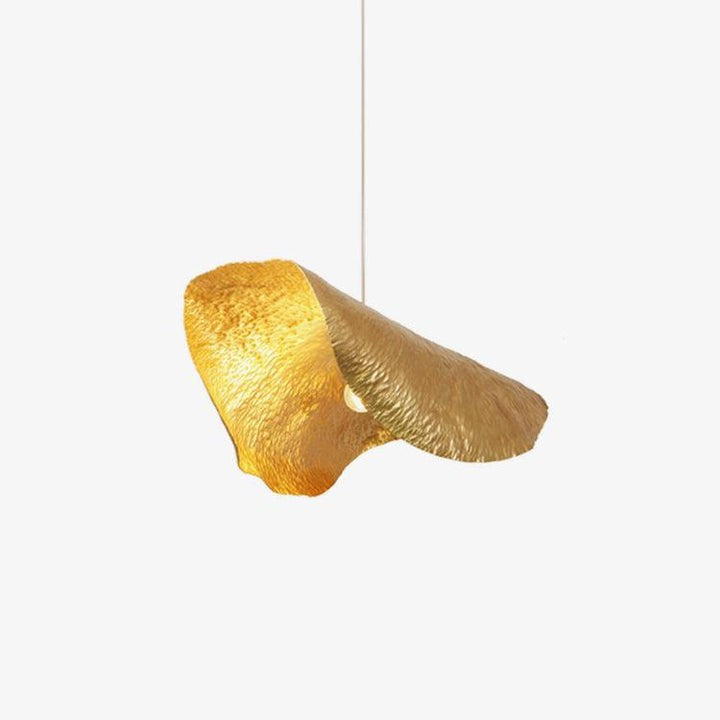 Hammered Brass Ceiling Pendant Light with Adjustable Cable