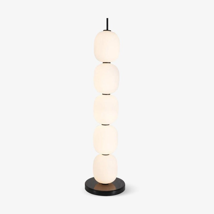 Hand-Blown Glass Globe LED Floor Lamp with Marble Base