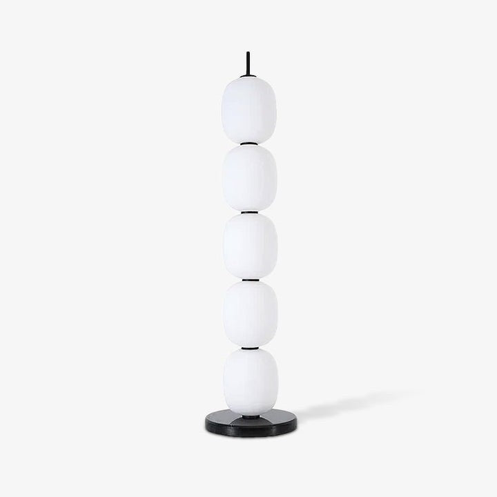 Hand-Blown Glass Globe LED Floor Lamp with Marble Base