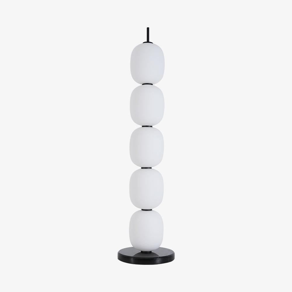 Hand-Blown Glass Globe LED Floor Lamp with Marble Base