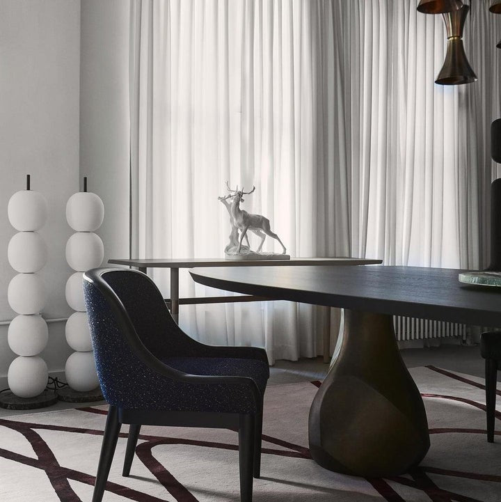 Hand-Blown Glass Globe LED Floor Lamp with Marble Base