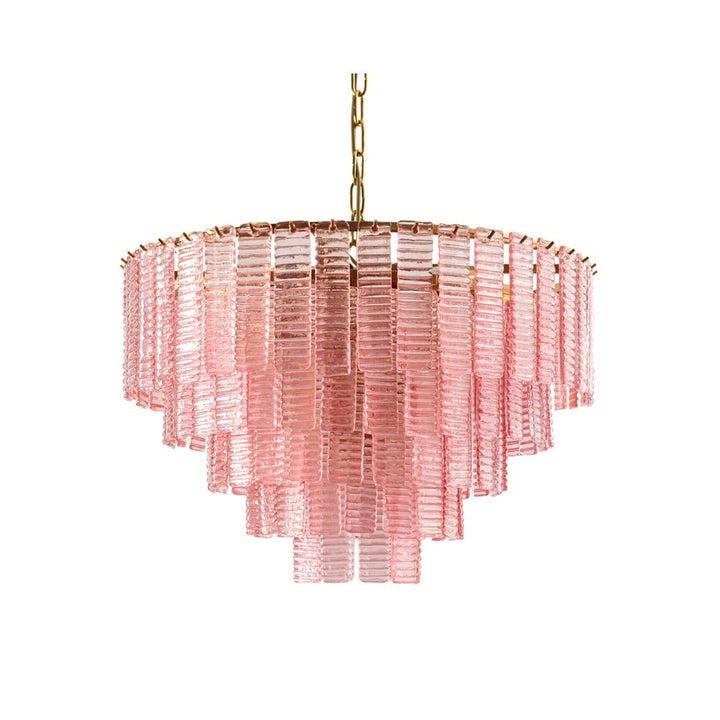 Hand-Blown Pink Murano Glass Ceiling Chandelier