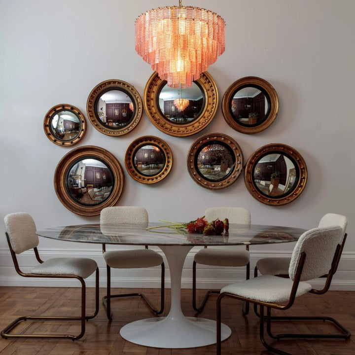 Hand-Blown Pink Murano Glass Ceiling Chandelier