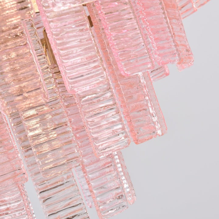 Hand-Blown Pink Murano Glass Ceiling Chandelier