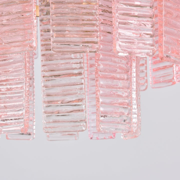 Hand-Blown Pink Murano Glass Ceiling Chandelier