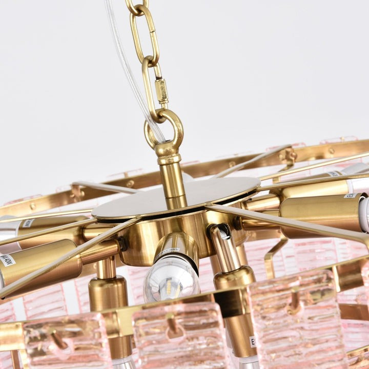 Hand-Blown Pink Murano Glass Ceiling Chandelier