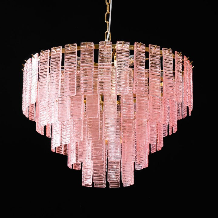 Hand-Blown Pink Murano Glass Ceiling Chandelier