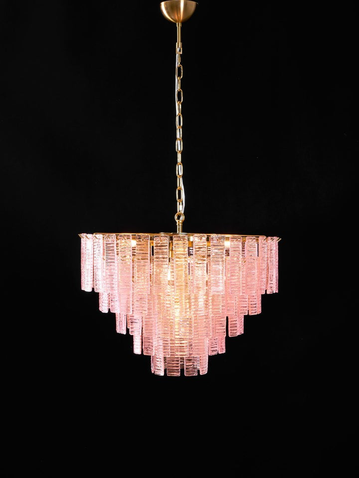 Hand-Blown Pink Murano Glass Ceiling Chandelier