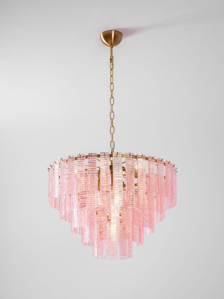 Hand-Blown Pink Murano Glass Ceiling Chandelier